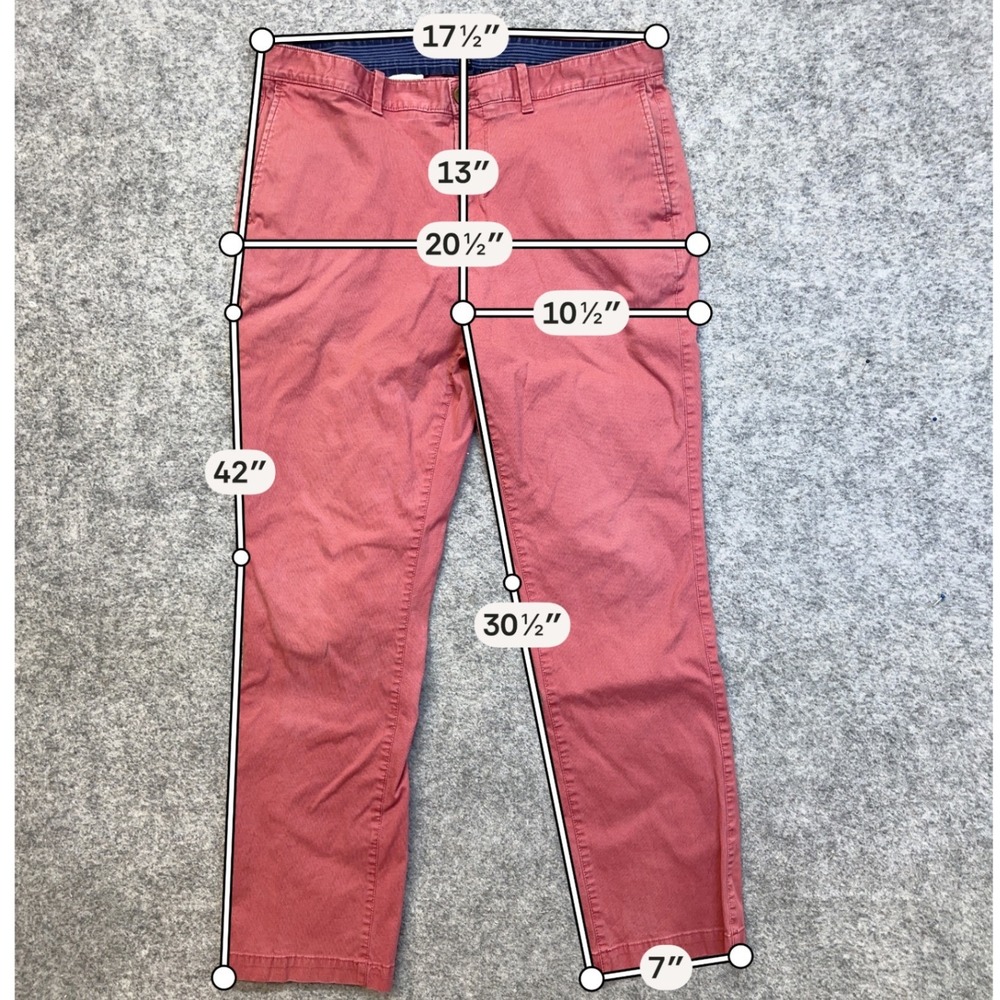 Banana Republic Aiden Bedford Chinos Mens 35x32 Pink Good Slim Fit Stretch Cord - Picture 8 of 9